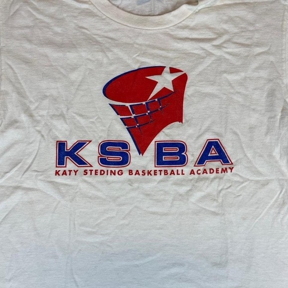 Vintage 90s Nike white and red Katy steding Basketball Academy tee - Picture 2 of 7